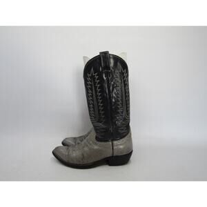 Cowtown Mens Size 8 D Gray Blue Leather Cowboy Western Boots